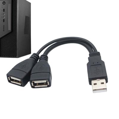 30cm USB 2.0 Splitter Y Cable 1 Male To 2 Female Extension Cord Power Adapter Converter For PC Data Transmission Charging