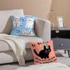 Cute Cartoon Cats Animations Cushion Cover Pillowcase Short Plush Invisible Zipper Room Sofa Cushion Cover