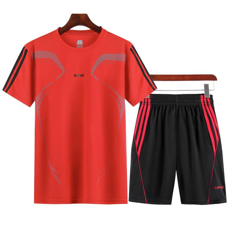 Men's Quick-Dry Summer Sports Set: Casual Short Sleeve and Shorts for Running and Fitness