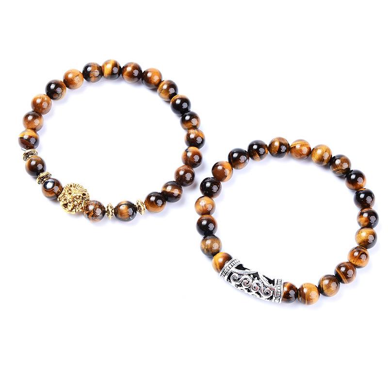 Exclusive Yellow Tiger Eye Lion Head Bracelet