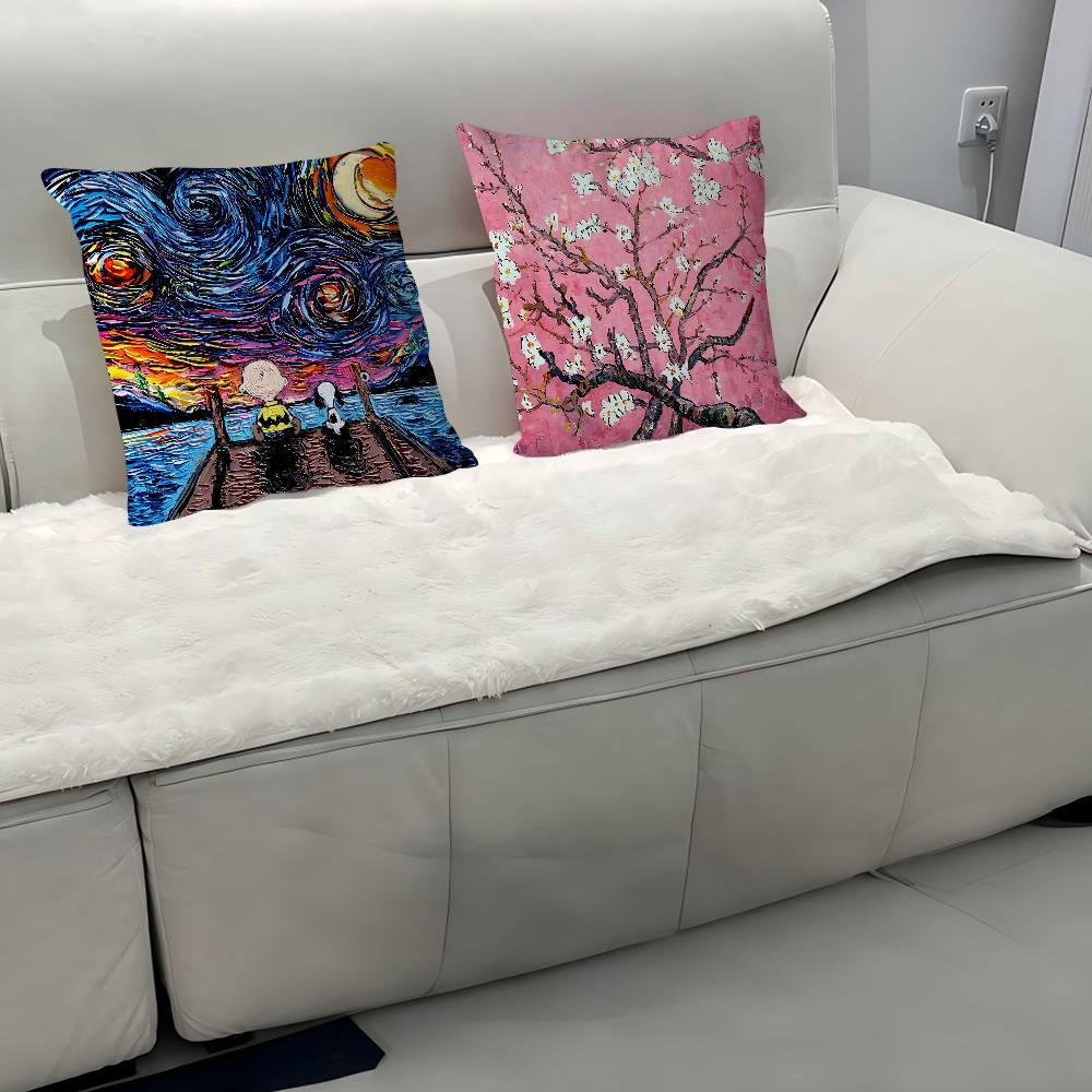 Van Gogh Famous Painting Cushion Cover Car Throw Pillow Case For Sofa Car Christmas Gift 40x40cm 45x45cm