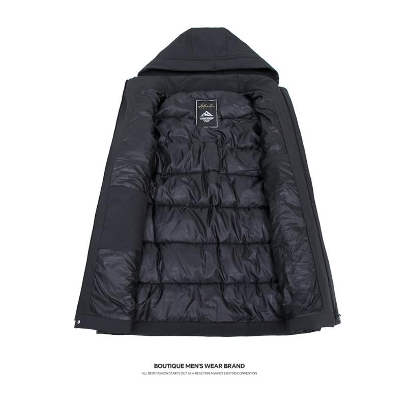 Winter Solid Color Hooded Men's Cotton Jacket New Thick Warm Detachable Hat Cotton Jacket Versatile