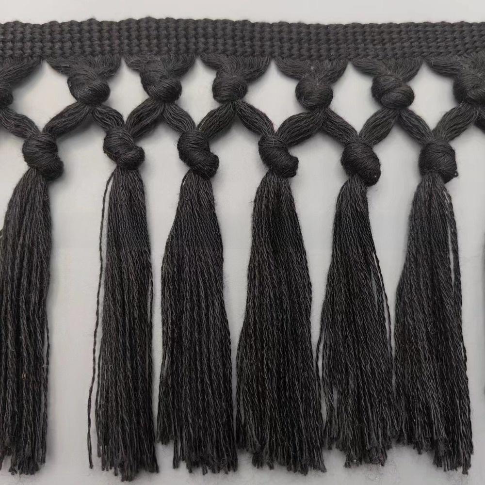 1Yard 11cm Wide Fringe Trim Ribbon Cotton Material Macrame Tassel Ribbon  For Curtain Sewing