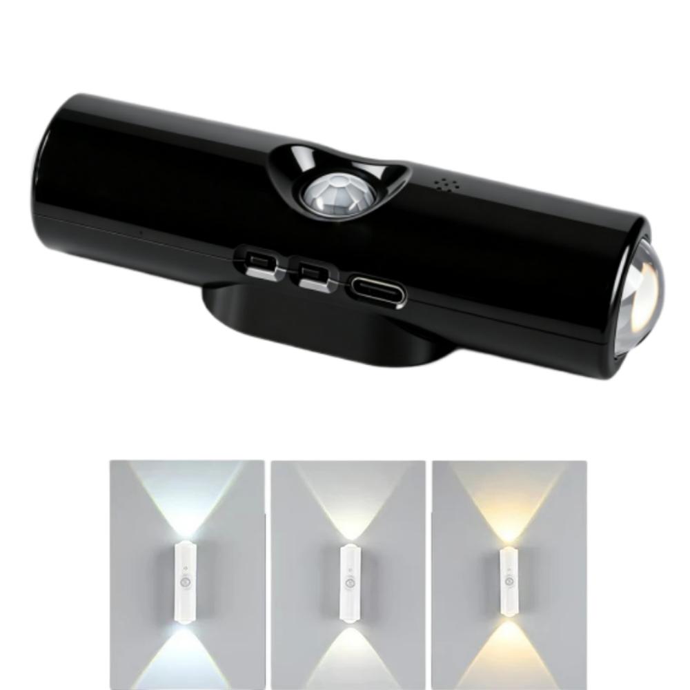 LED Night Light with Motion Sensor RGB Gradient Ambient Light Dimmable Magnetic Stair Lamp for Entryway Bedside Desk Wardrobe