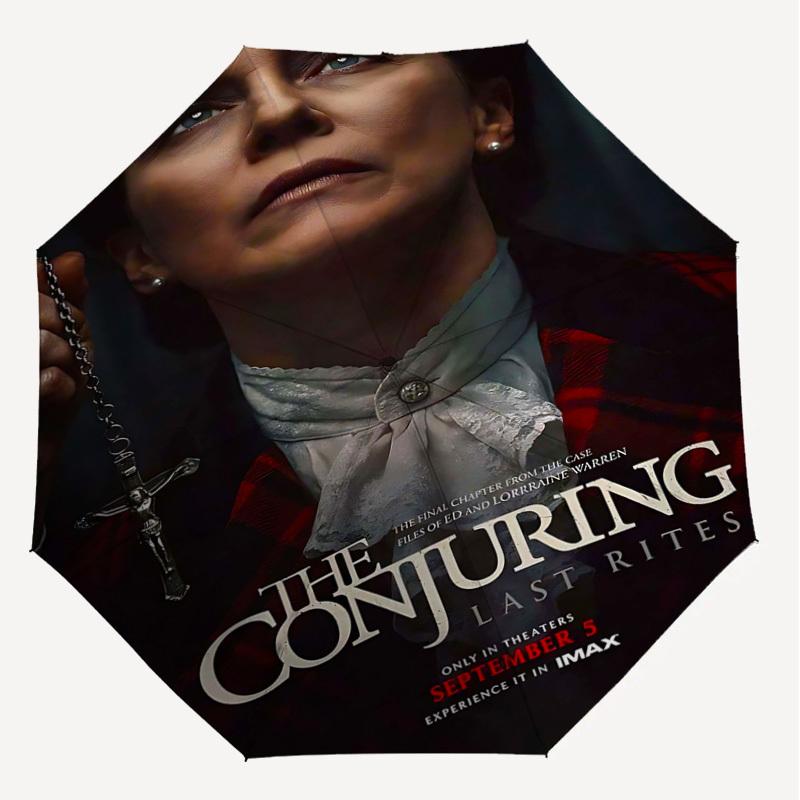 1pc CONJURING LAST RITES Automatic Open/Close Umbrella Compact Folding Umbrella with 8-Rib Shaft Lightweight Esign, for Women/Men1211A