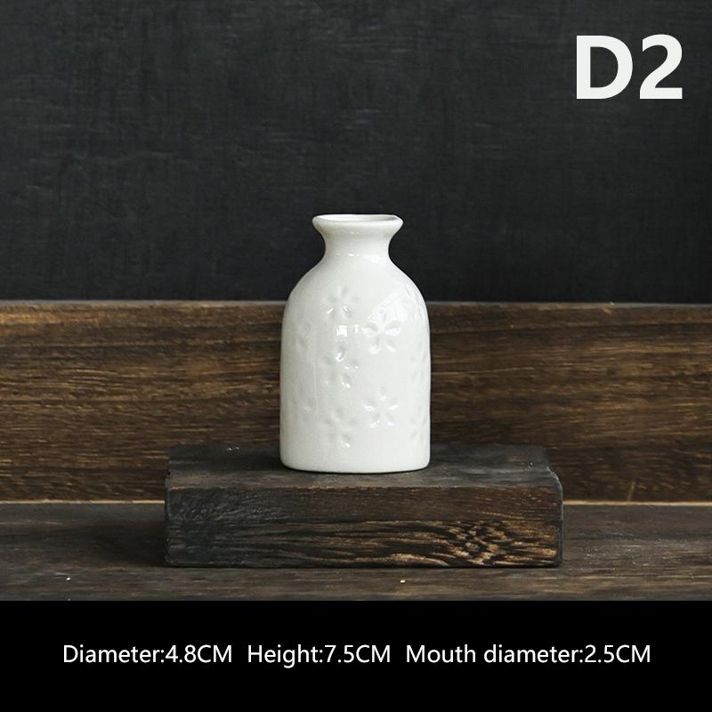 Mini Ceramics Flower Vase Nordic Hydroponics Vases Creative Room Decor Flower Plant Bottle Pots Table Ornament Colorful Vase