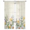 Blumen Gänseblümchen Lavendel Sheer Voile Fenstervorhänge Tüllvorhänge Wohnzimmer Balkon Dekoration Vorhänge