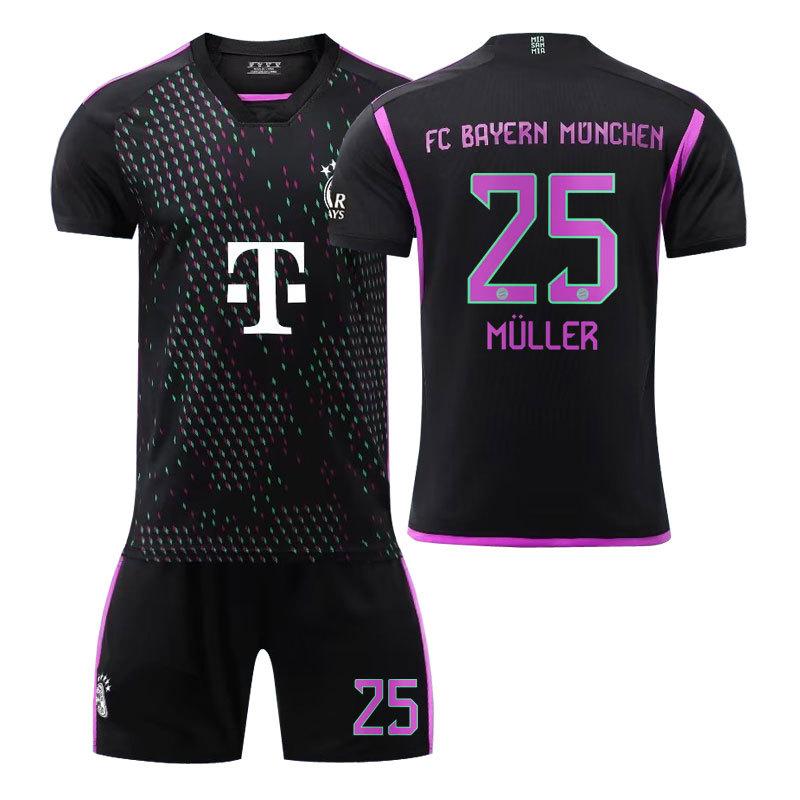 2023-24 Бавария Мюнхен черная выездная футболка Футбольные футболки 16