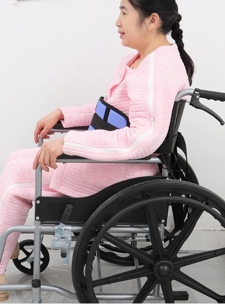 Portable Restraint Strap for Frail or Unconscious Elderly in Wheelchairs