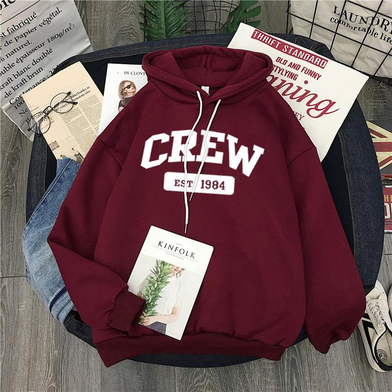 American 250g autumn and winter fleece thickened sweater female student loose long-sleeved top casual hooded jacket