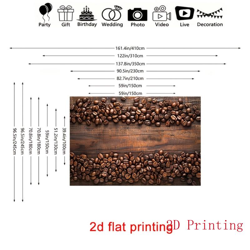 1Pcs Coffee Bean Vintage Pattern Decoration Background Backdrop For Photo Studio Photo Booth Party