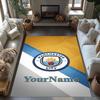 Manchester City Customized Name Area Rug Perfect for Entryway Hallway Decorate room Playrooms Anti-slip Rug Anime Office Decor Birthday/Christmas Gift