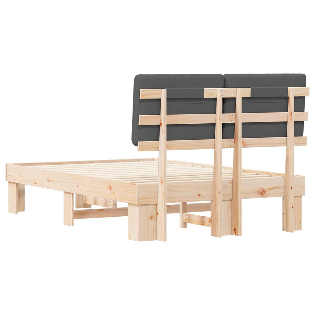 Bed Frame with Padded Headboard Dark Grey 120 x 200 cm