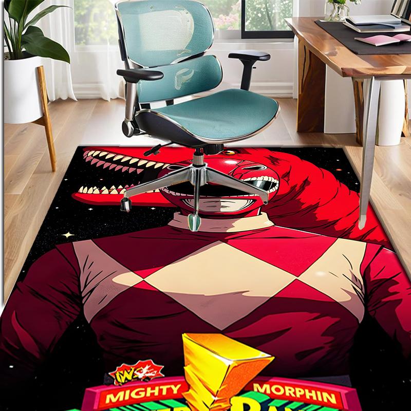 Mighty Morphin Power Rangers Pattern Rug, Indoor/Outdoor Mat, for Picnic, Gameroom, Bedroom, Office, Living Room, Home Decor Carpet, Birthday Gift