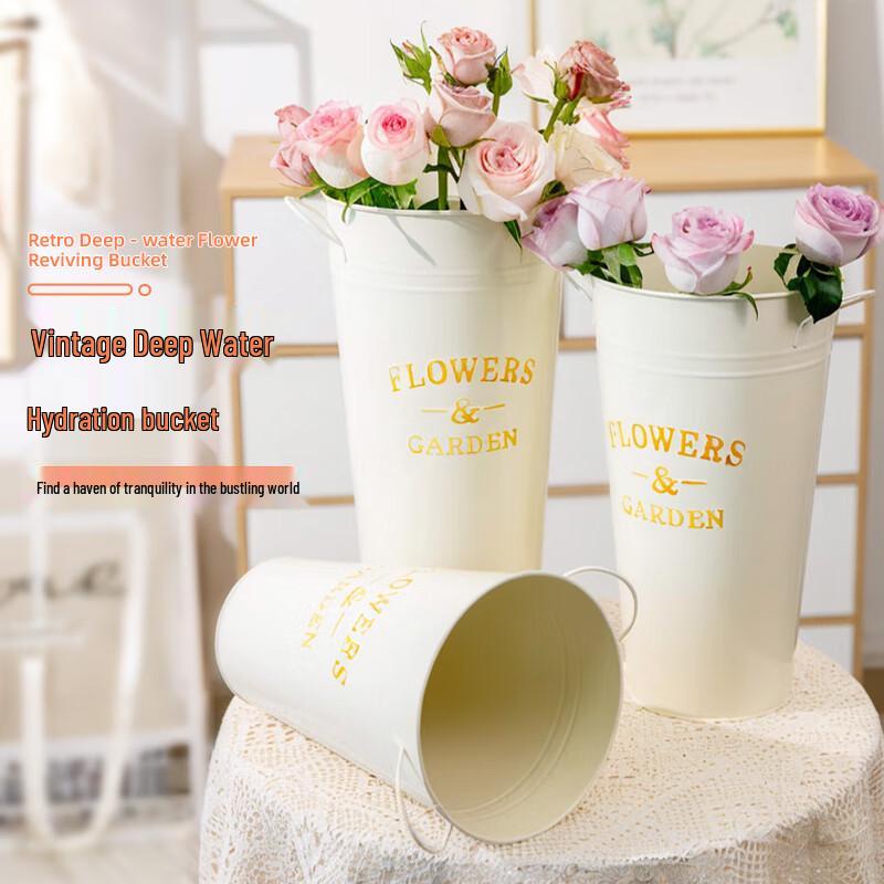 JNL Nordic Iron Flower Arranging Vase & Display Bucket