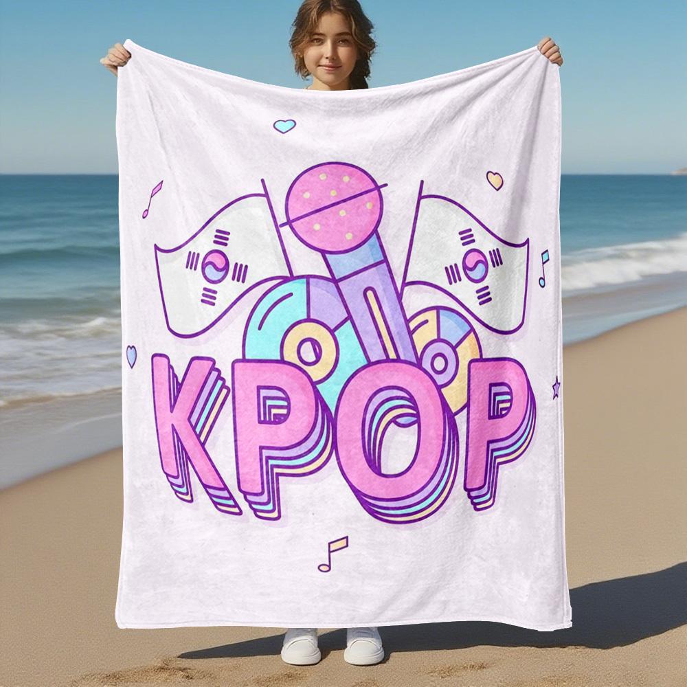 KPOP MUSIK Outdoor Flanelldecken, Outdoor-Reise, Heimdecken, Fan-Geschenke, Geeignet für alle Jahreszeiten, Weihnachtsgeschenke. R1127104