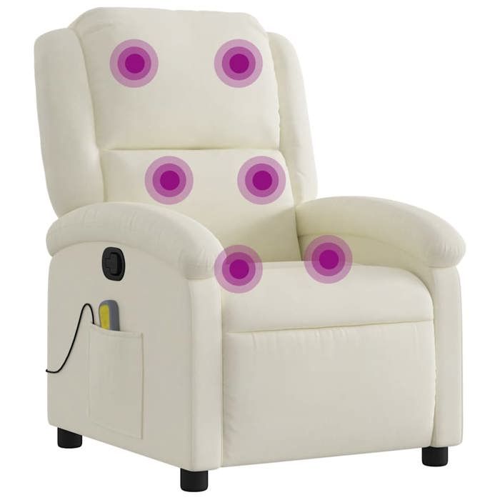 VidaXL Fauteuil de massage inclinable crème velours 371817
