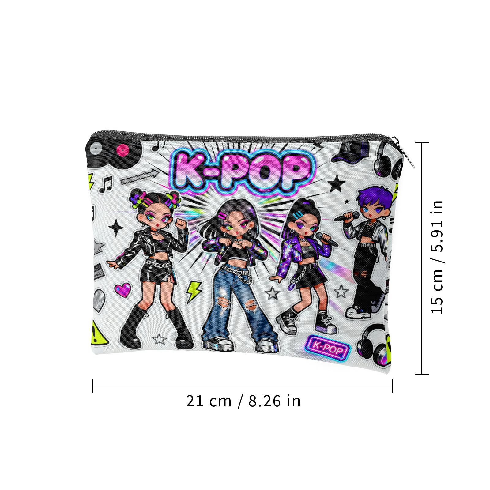 

Сумка-органайзер для туалетных принадлежностей в стиле K-POP, двусторонняя, с персонажами айдолов, для путешествий, домашнего хранения косметики, средств по уходу за кожей, украшений, подарок A