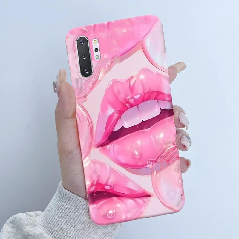 For Samsung Galaxy Note 10 Plus N970F N975F Phone Case Butterfly Flower Girl Design Soft Silicone TPU Back Housing Note10 Covers Note 10