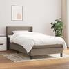 Slatted Bed Base with Mattress - Maison Exclusive - 80x200 Cm - Adjustable Headboard - Taupe Fabric