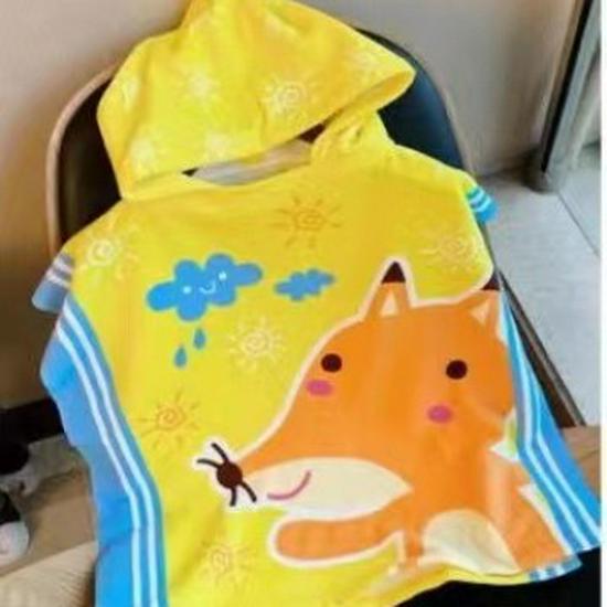 Adorable Cartoon Baby Bath Poncho - Soft, Skin-Friendly, Non-Shedding, Quick-Dry, Absorbent Towel