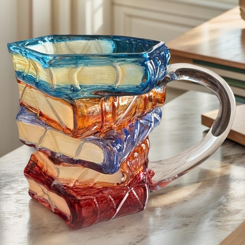 Books Drinking Container Wear Resist Unique Handmade Drink Cup Creative Book-Shaped Drinkware for Beer Wine Juice Tea Coffee