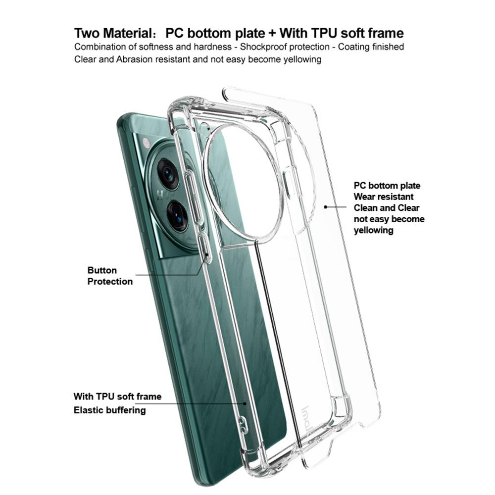 

IMAK For OnePlus 12 5G Case PC+TPU Shockproof Clear Phone Cover A