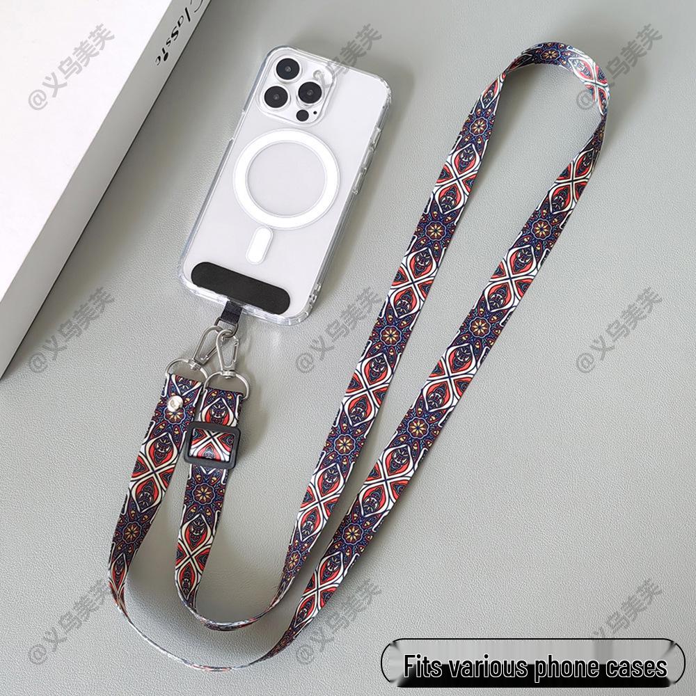 Adjustable Ethnic Style Crossbody Phone Lanyard for Travel & Mountaineering