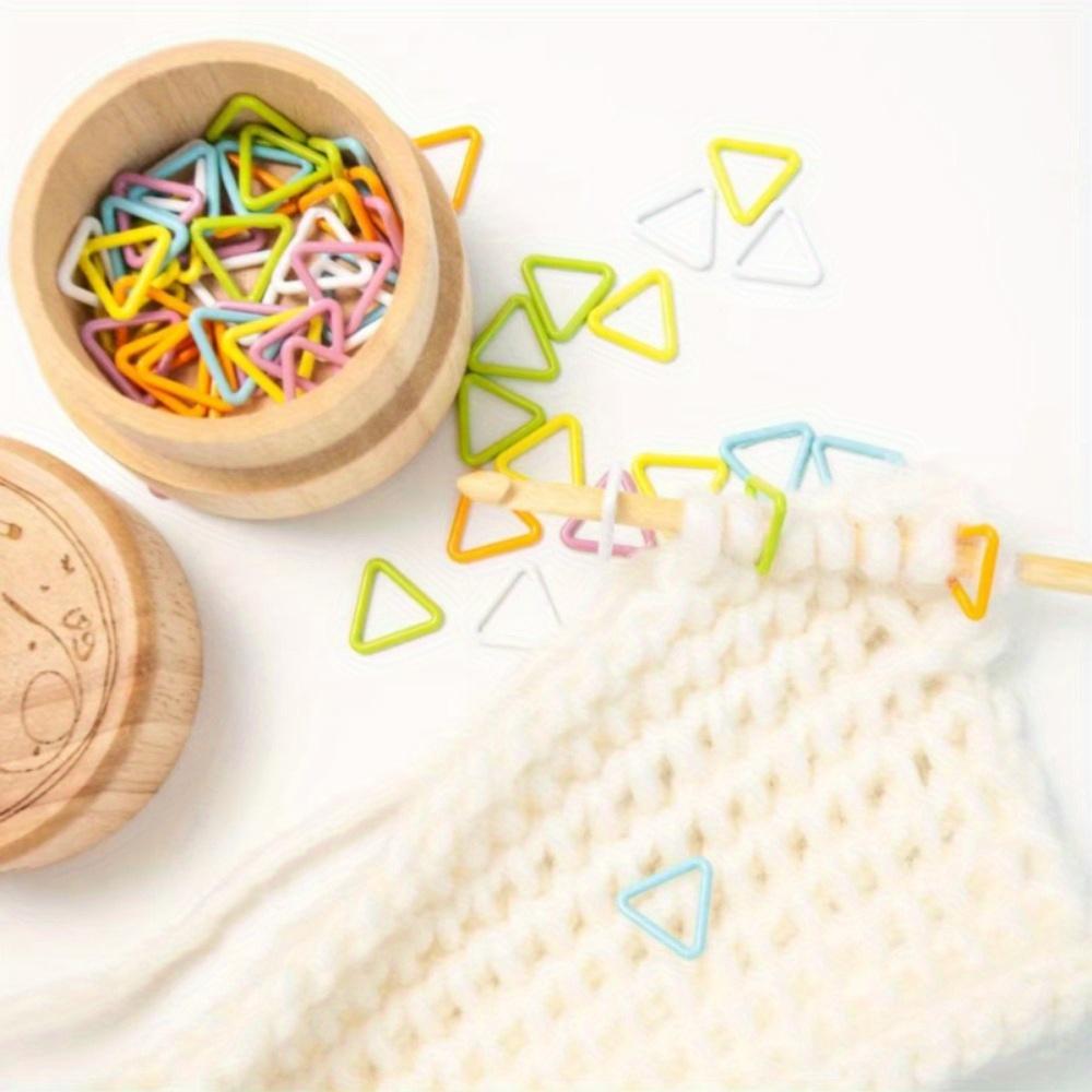 30Pcs Mix Color Triangle/heart Knitting Stitch Markers Colored Metal 12-13mm Stitch Markers for Sewing DIY Knitting