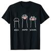 Schere Stein Papier Lustiges Katzenpfotenabdruck T-Shirt Damen Sommer Weiche Oversized Tops Mode Lässig Kurzarm Street T-Shirt