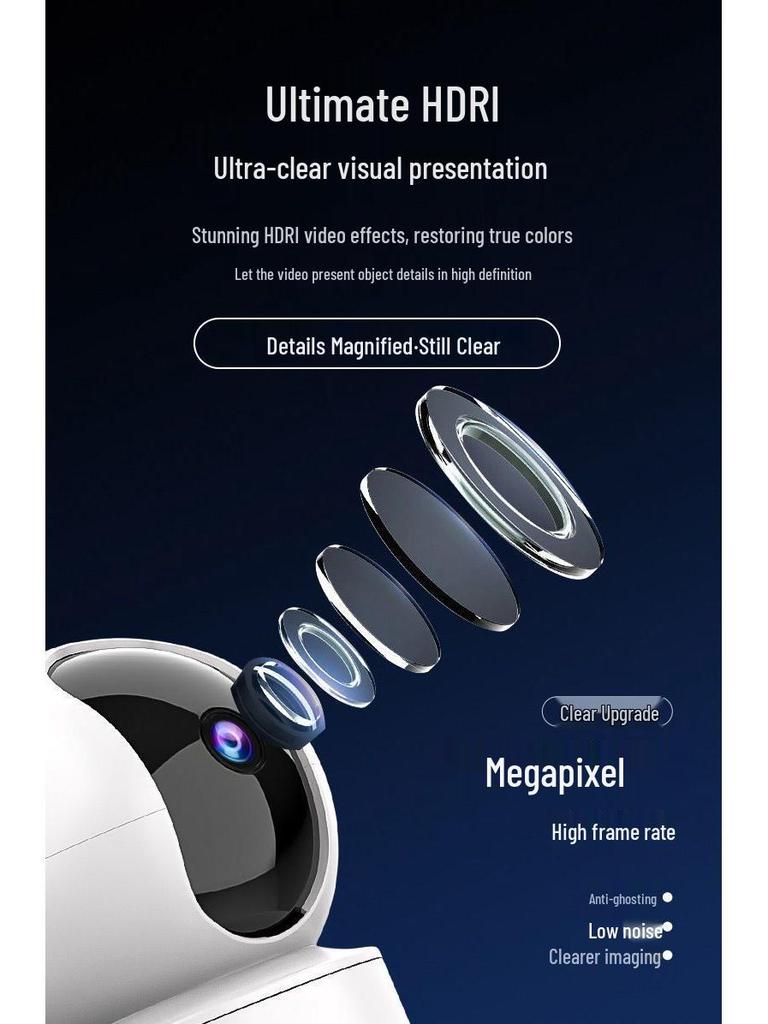 360° Rotating Wireless WiFi Surveillance Camera with Phone Connectivity, Remote Access, Clear Night Vision, and Smart Tracking