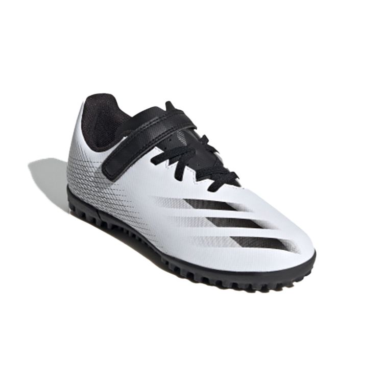 Adidas X Ghosted .4 H&L TF Comfortable Lace-Up Fashionable Versatile Breathable Low-Top Soccer Shoes Kids Soccer Shoes White Black Gray FW9573