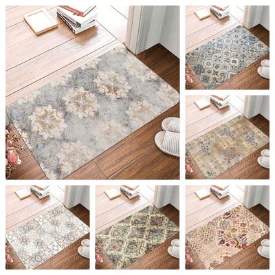 Klein, antislip vloerkleed in Boheemse stijl, waterdicht, gemakkelijk schoon te maken, vloermat voor binnen en buiten, duurzame woondecoratie, modieus