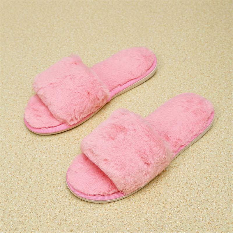 Women Cotton Slippers 2024 New Winter Furry House Slippers Non-Slip Casual Indoor Flats Floor Shoes Ladies Warm Slides Women