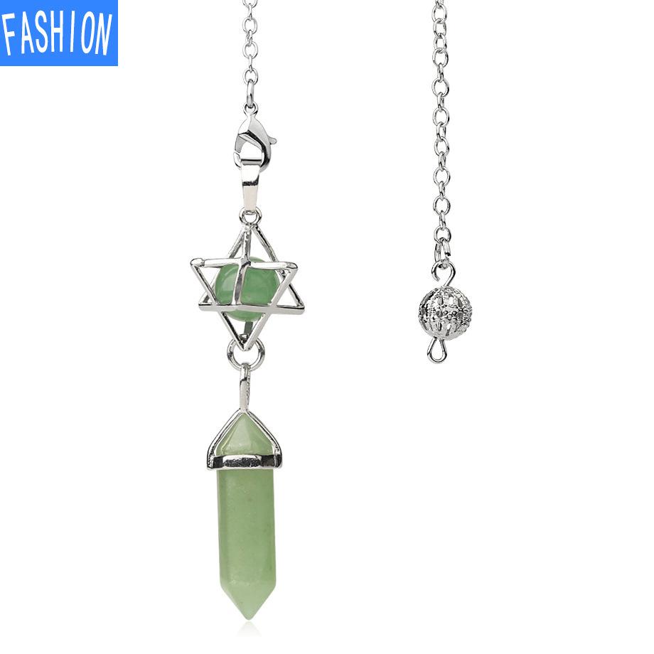 

Ожерелье с шестиугольной призмой и кристаллом Green-Aventurine