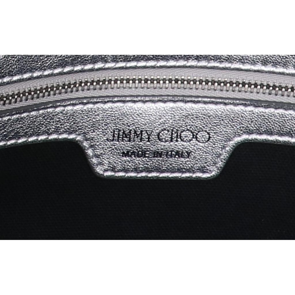 JIMMY CHOO SOFIA Star Studs Leather Tote Bag SilverUsed