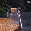 Multipurpose Bath Salt Bottle Frosted ABS Empty Bath Salts Jars With Soft Cork Stainless Steel Spoon