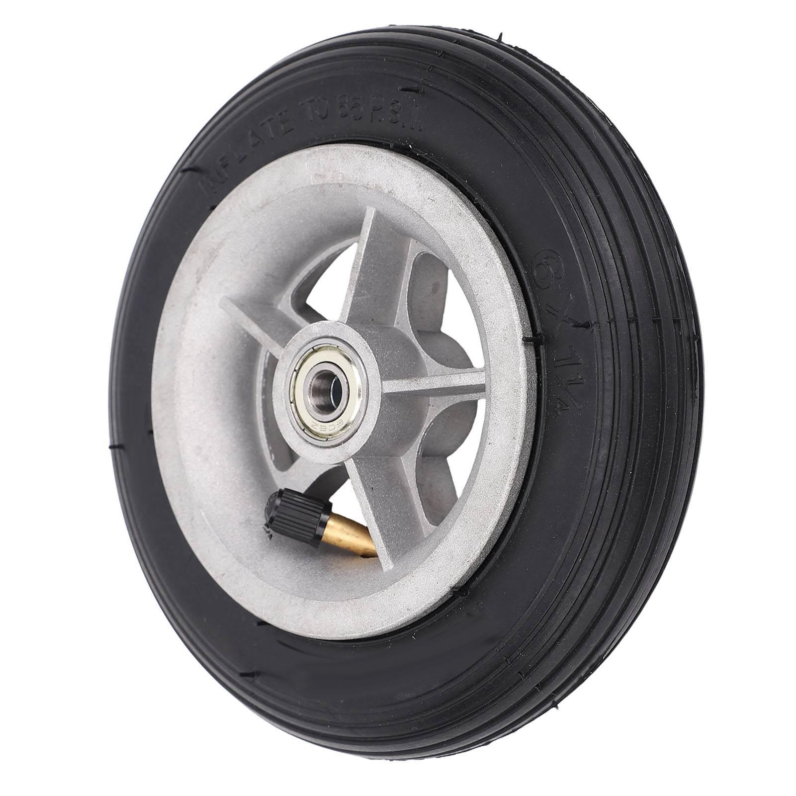 

6x1 1 4 Scooter Wheel 150mm Thickened Rubber Impact Proof 4 Inch Aluminum Alloy Hub Inflatable Scooter Wheel