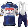 Soudal Quick Step Cycling Jersey Men's Set Summer Cycling Clothing Road Race Bike Shirt Suit MTB Women Bicycle Bib Shorts