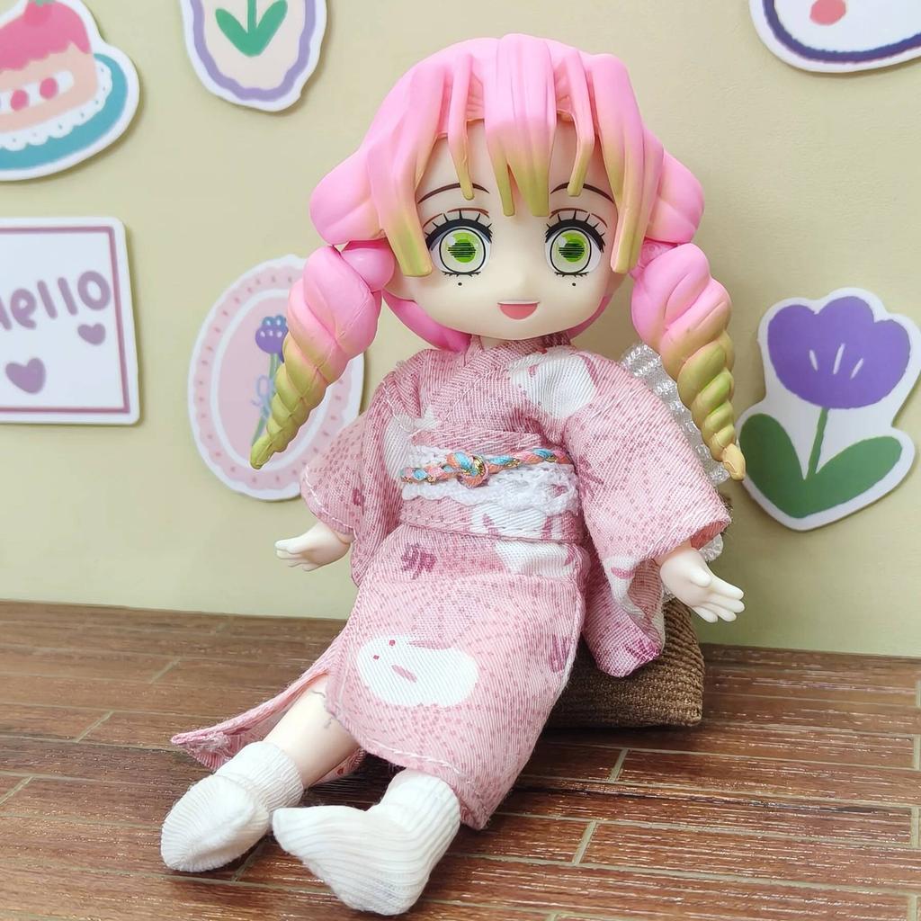 Doll Clothes OB11 Kanroji Mitsuri Interchangeable Face High Quality Full Set 1/12 Plain Body Collect Birthday Christmas Gift