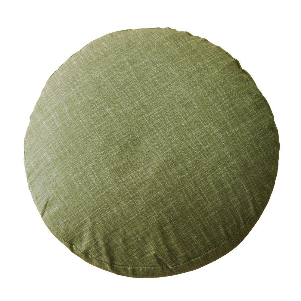 fabrizm Made in Japan Cushion Cover, 65cm Diameter, Irregular Yarn, Matcha, 1444-gr