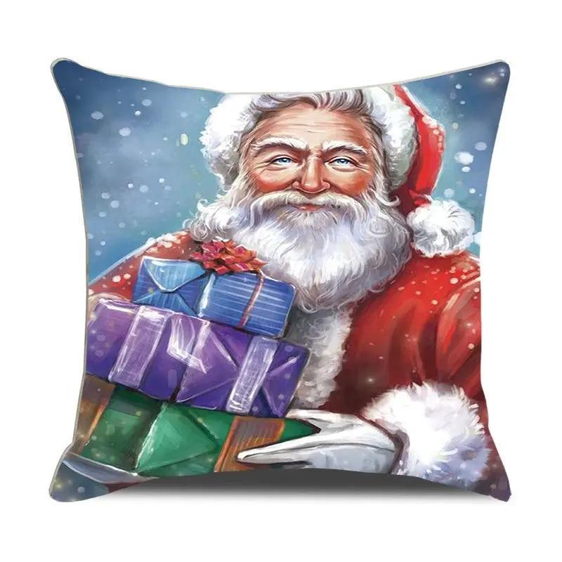 Christmas Pillowcase Santa Claus Snowman Pillowcase Sofa Car Cushion Cover Home Decoration New Year Christmas Gift