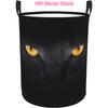 Black Cat with Orange Eyes Laundry Basket Waterproof Oxford Cloth Organizer Basket Collapsible Clothes Hamper with Handle Toy Gi