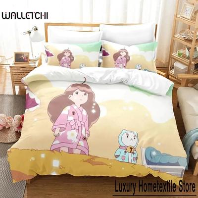 Cartoon Bee Puppy Cat Bedding Set Duvet Cover Bed Set Quilt Cover Pillowcase Comforter King Queen Size Boys Adult Bedding Set