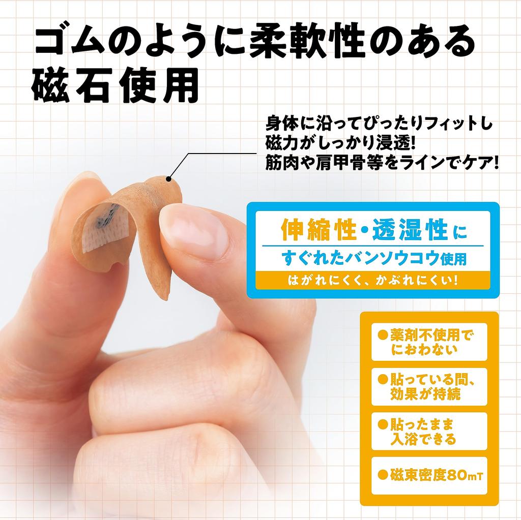 Pip Elekiban Wide Magnetic Therapy Device for Stiff Lower and Shoulder Single Pack of 6 Shoulders, Neck, Back, Blades, Beige,