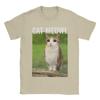 Men's T-Shirt Cat Meowl Funny Cat Owl For Animal Lovers Pure Cotton Tee Shirt Short Sleeve T Shirts Round Neck Clothes Gift Idea