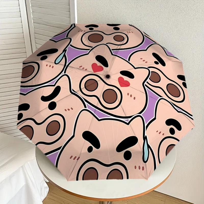 

1PC Crayon Shin-chan, Chubby Saemon Automatic Folding Umbrella | Vibrant Motif & Compact Design for Everyone, On-the-Go Essential - Gift-Worthy Style