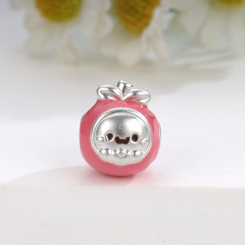 Smoked Plum Baked Paint 999 Sterling Silver Charm Bracelet Kit серебряный