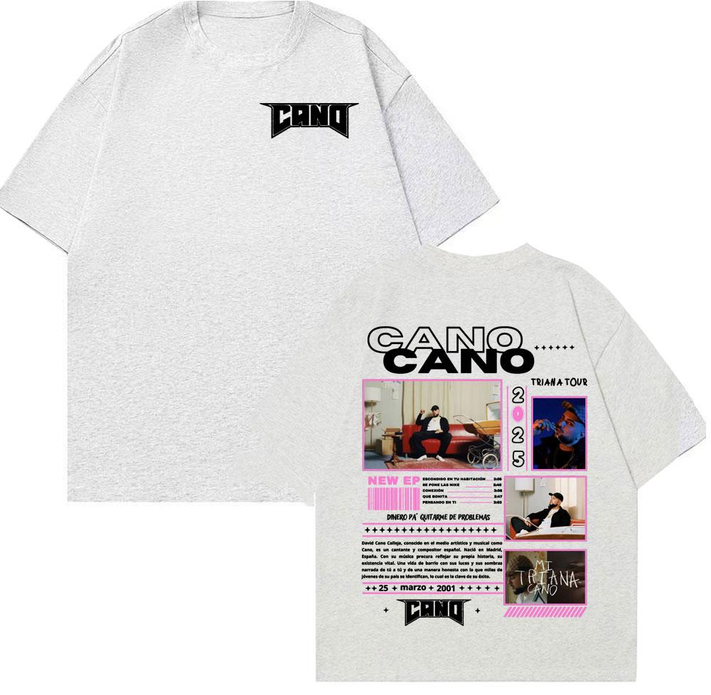 

Графическая футболка Rapper Cano Triana Tour 2025 Мужская Женская Y2k Мода Хип-хоп Футболки Оверсайз Повседневная Хлопковая Футболка с Коротким Рукавом 2XL