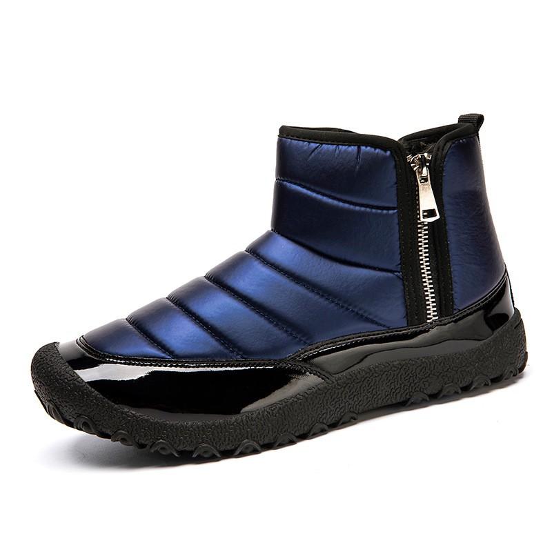 Kids Shoes Mens Winter Snow Boots With Dual Side Zippers Warm Thick Lined Rubber Sole Slip-Resistant Casual Outdoor Shoes